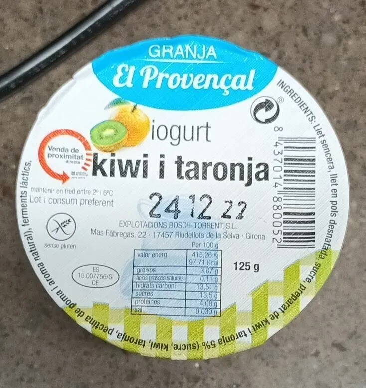 Iogurt el provençal kiwi i taronja