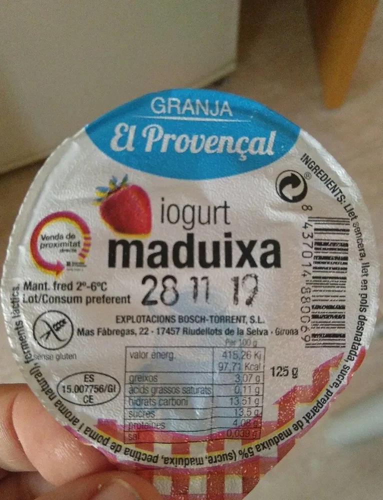 Iogurt de maduixa