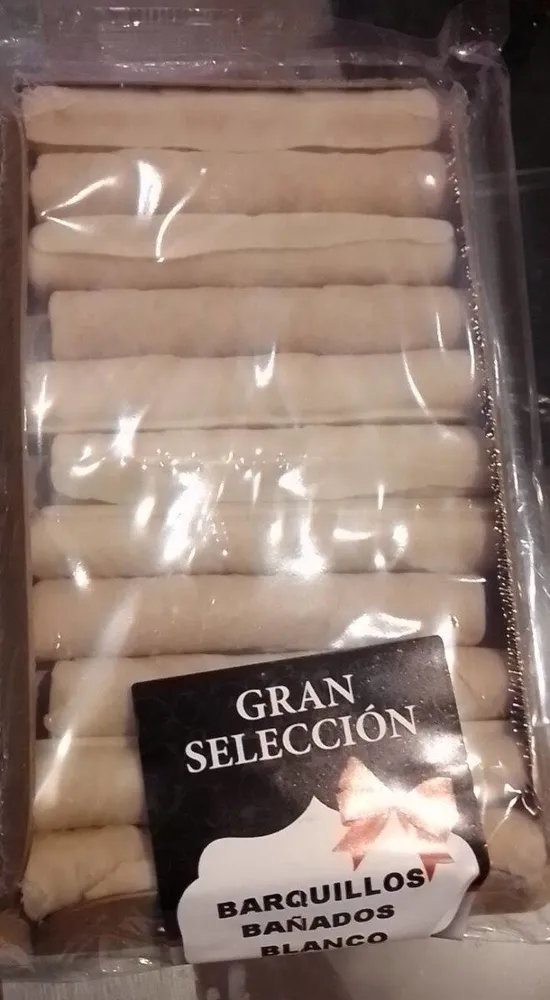 Barquillos bañados blanco