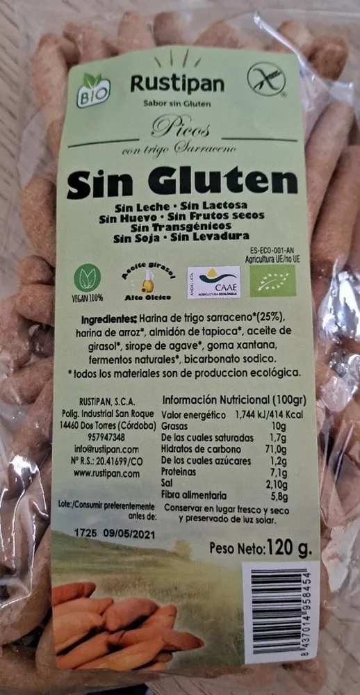 Picos con trigo sarraceno sin gluten