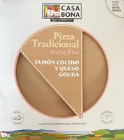 Pizza Tradicional Masa Fina Jamon y Queso