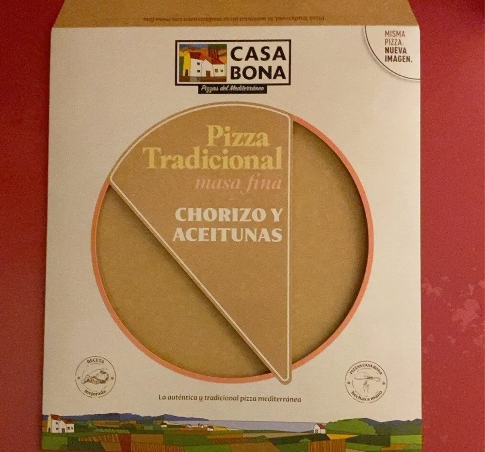 Pizza de chorizo u aceitunas