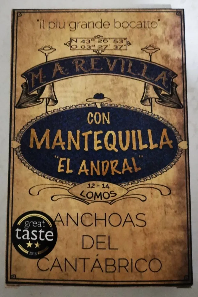 Anchoas del Cantábrico con mantequilla