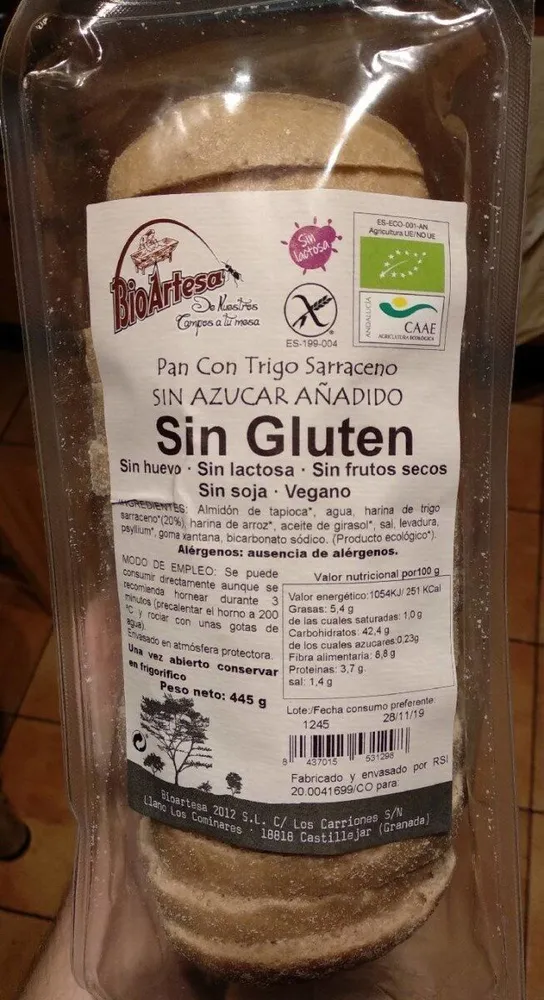 Pan con trigo sarraceno (sin gluten)
