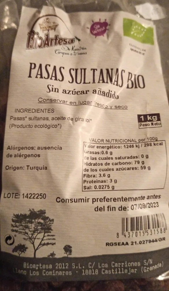 Pasas sultanas buo