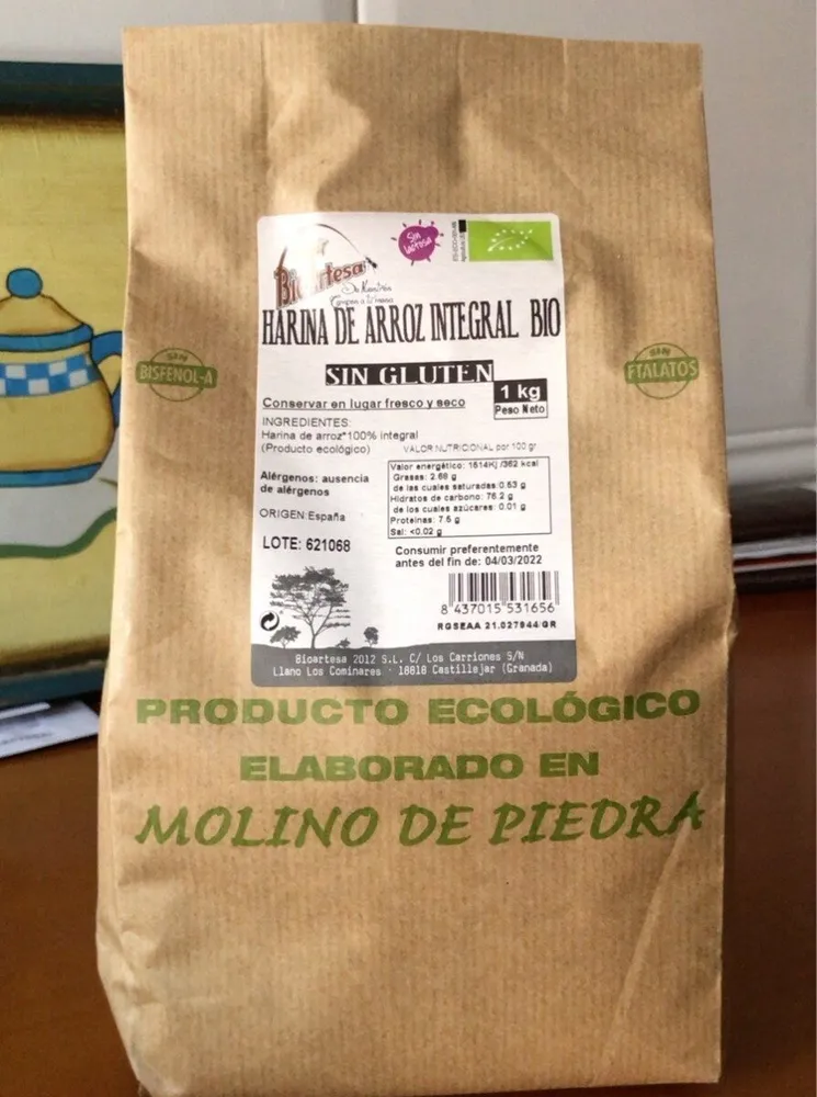 Harina de arroz integral bio
