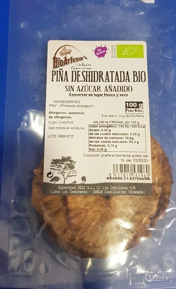 Piña deshidratada