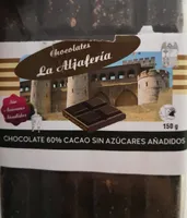 Chocolate 60% cacao sin azúcar añadido