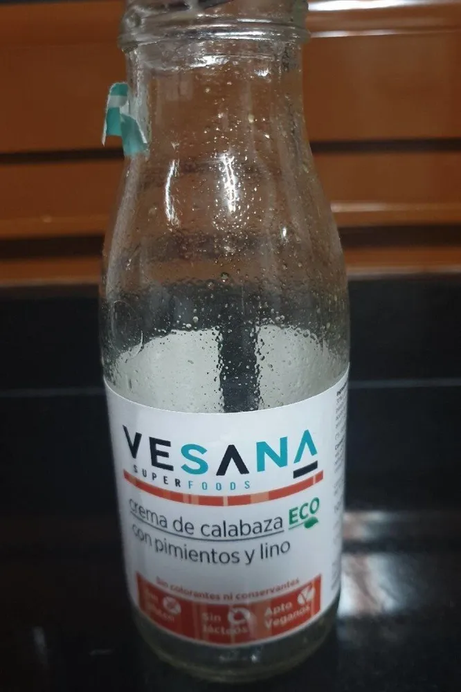 Crema de Calabaza con pimientos y lino