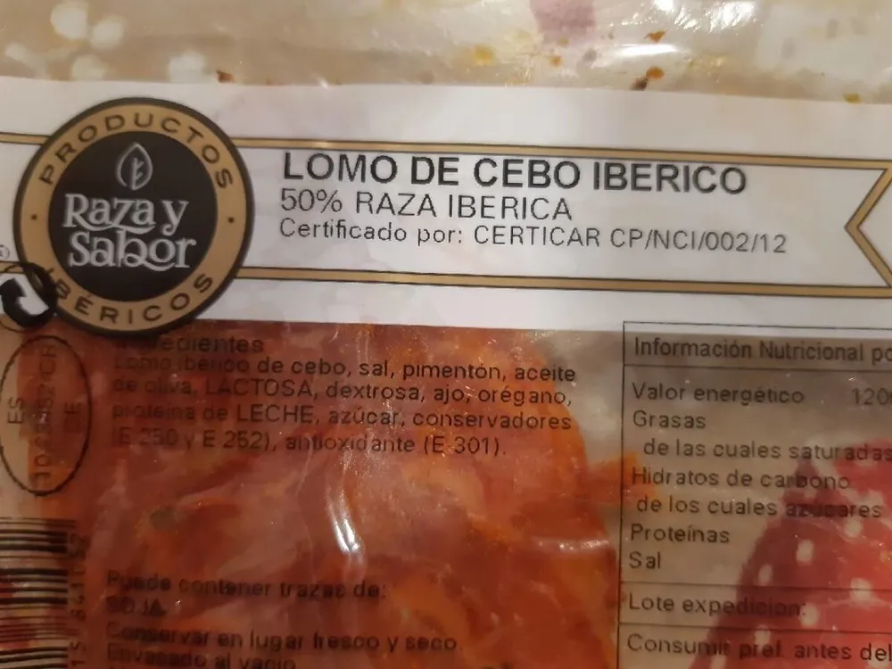 Lomo de cebo ibérico