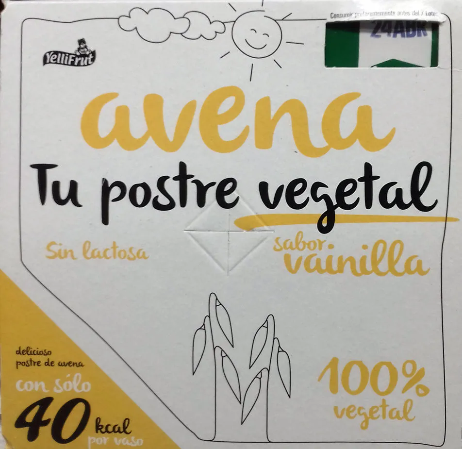 Postre de avena sabor vainilla