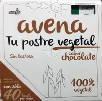Postre de avena vegetal sabor chocolate