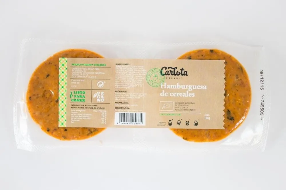Hamburguesas de Cereales vegetarianas y ecológicas