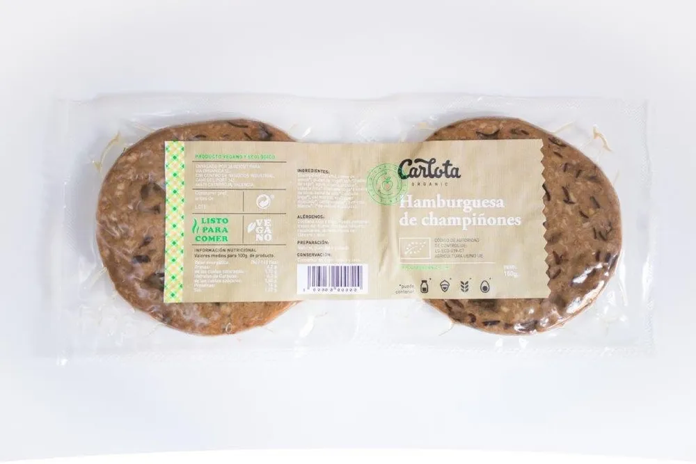 Hamburguesas de Champiñones vegetales y ecológicas