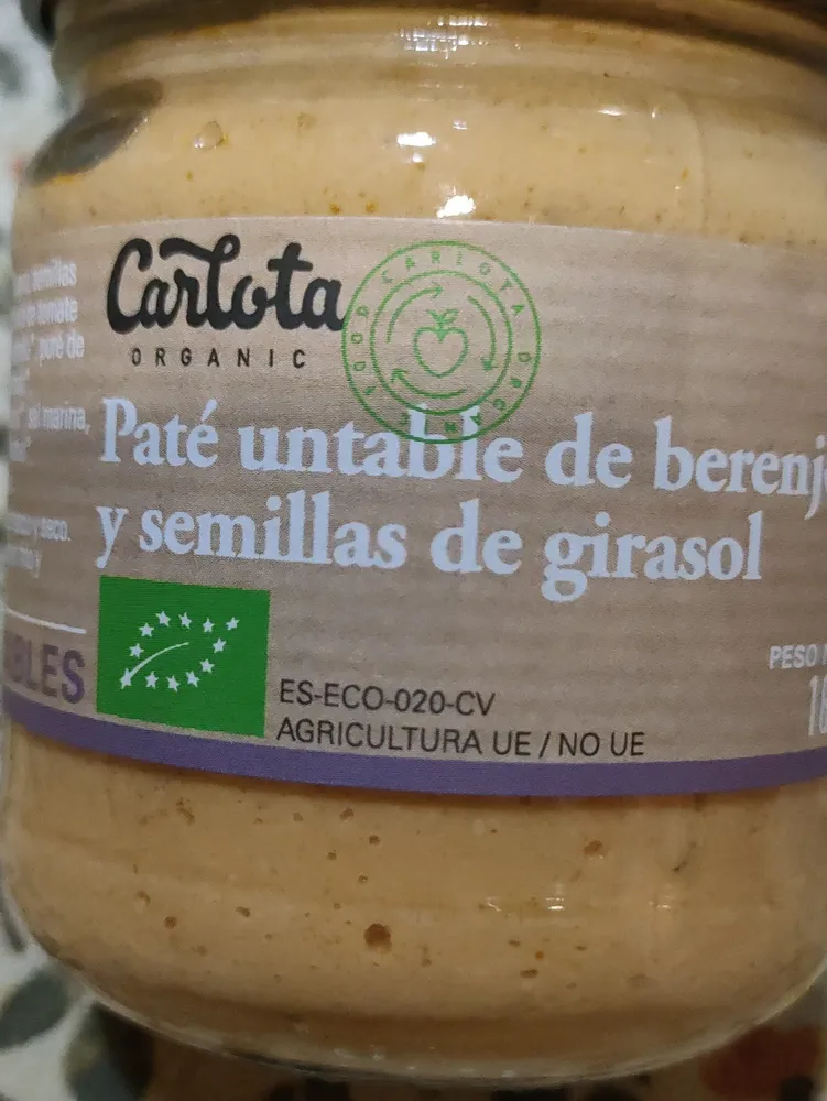 Paté berenjena con semillas de girasol