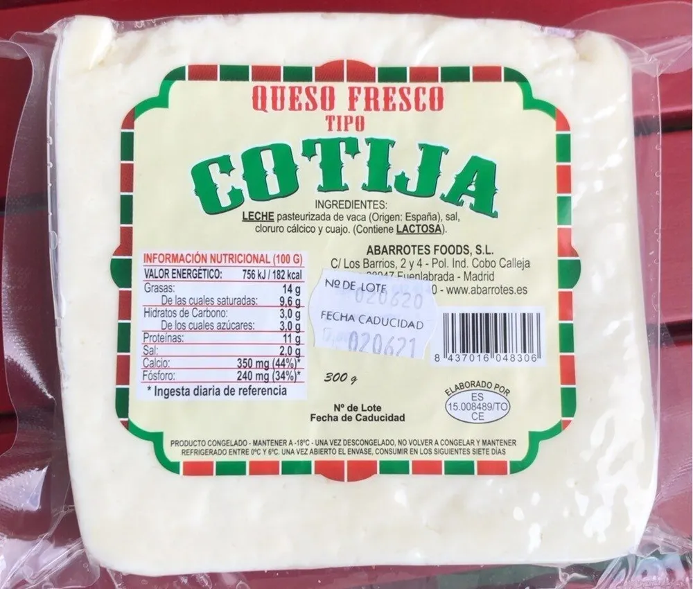 Queso fresco tio cotija