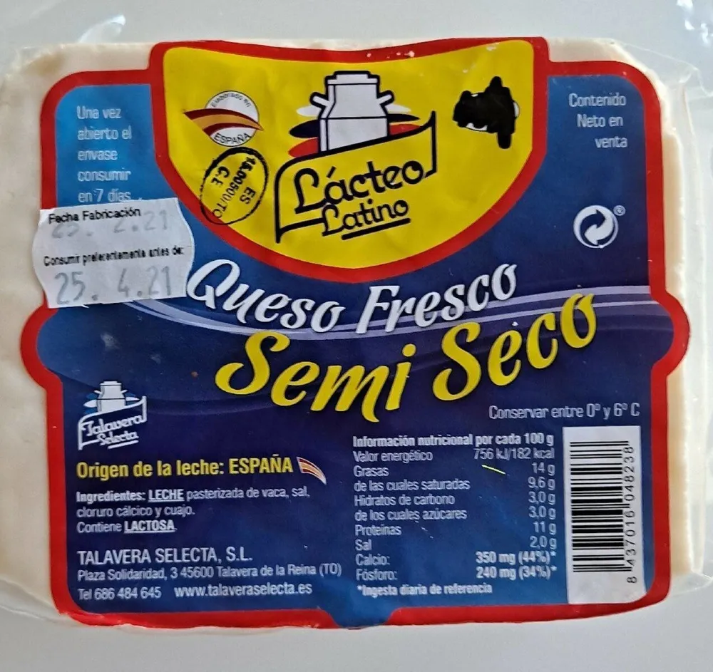 Queso Fresco Semi Seco