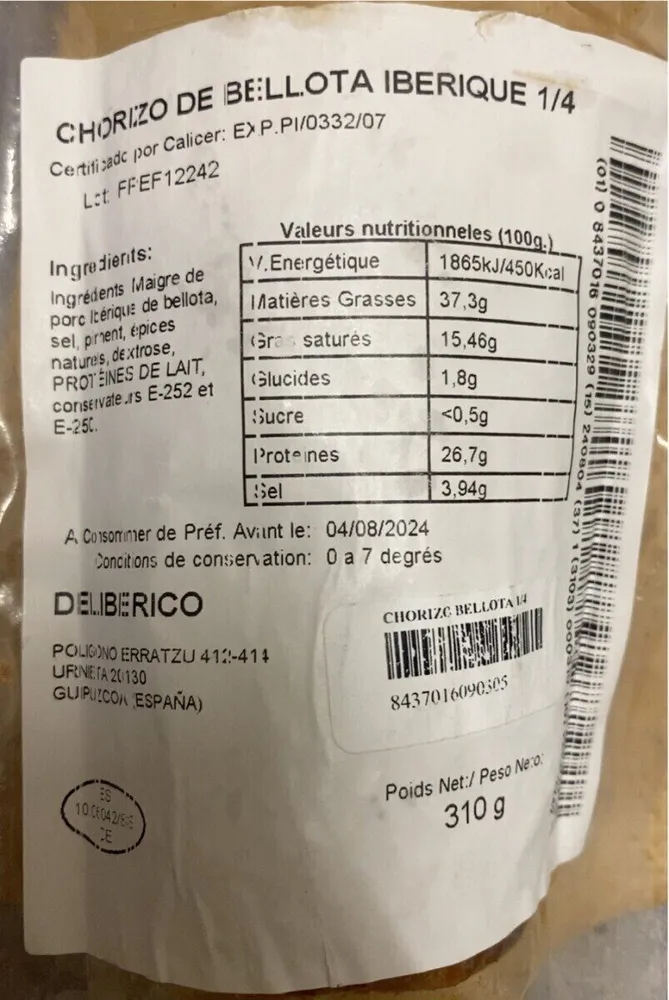 Chorizo de Bellota Iberique