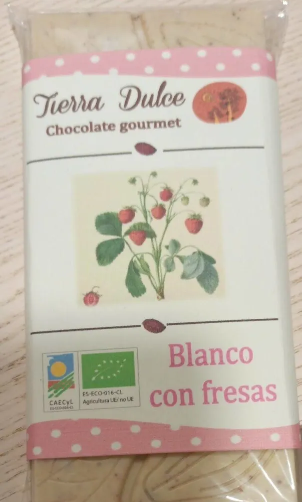 Chocolate gourmet blanco con fresas
