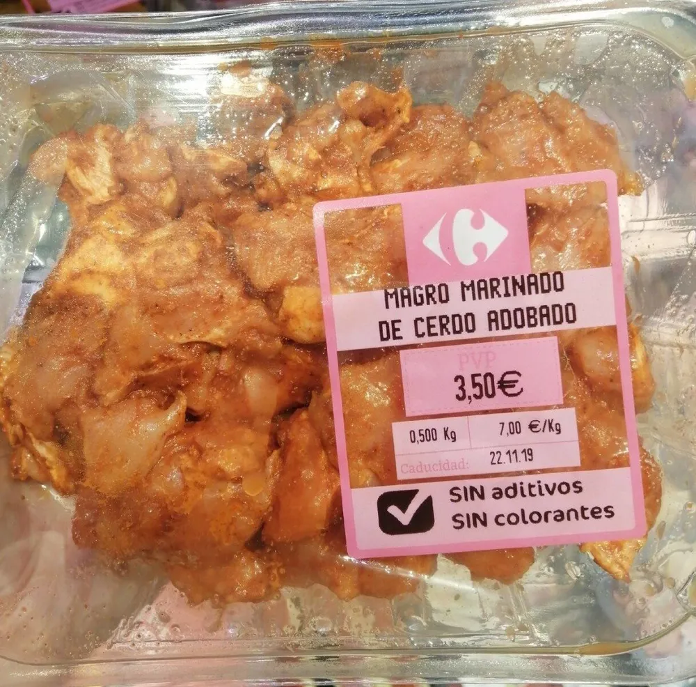 Magro marinado de cerdo adobado