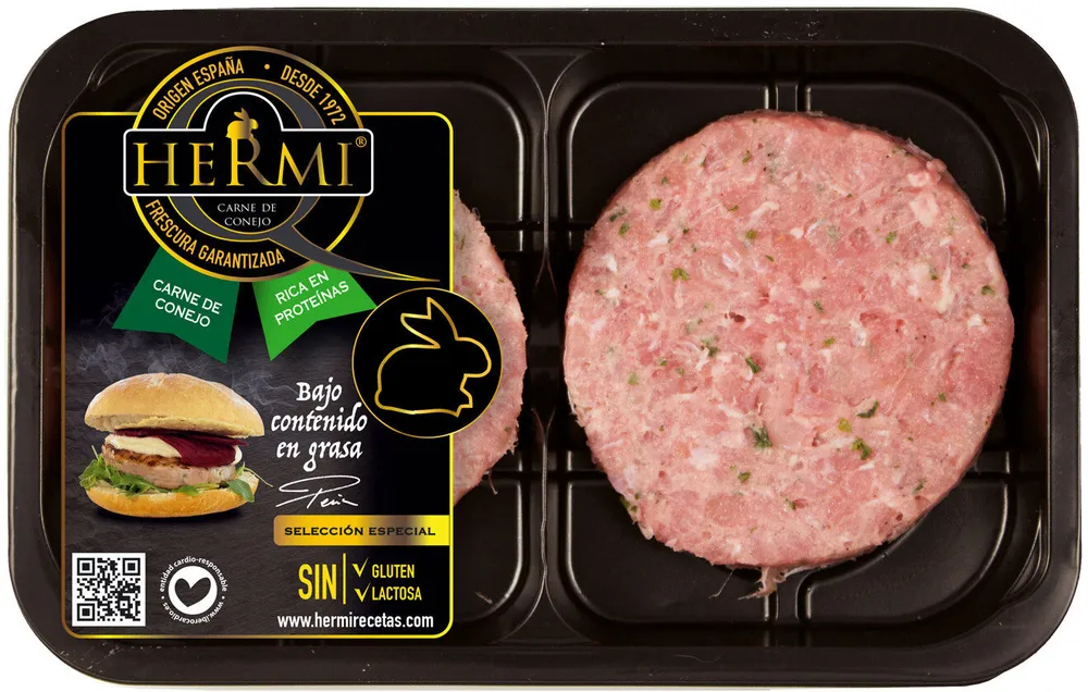 Hamburguesa carne de conejo