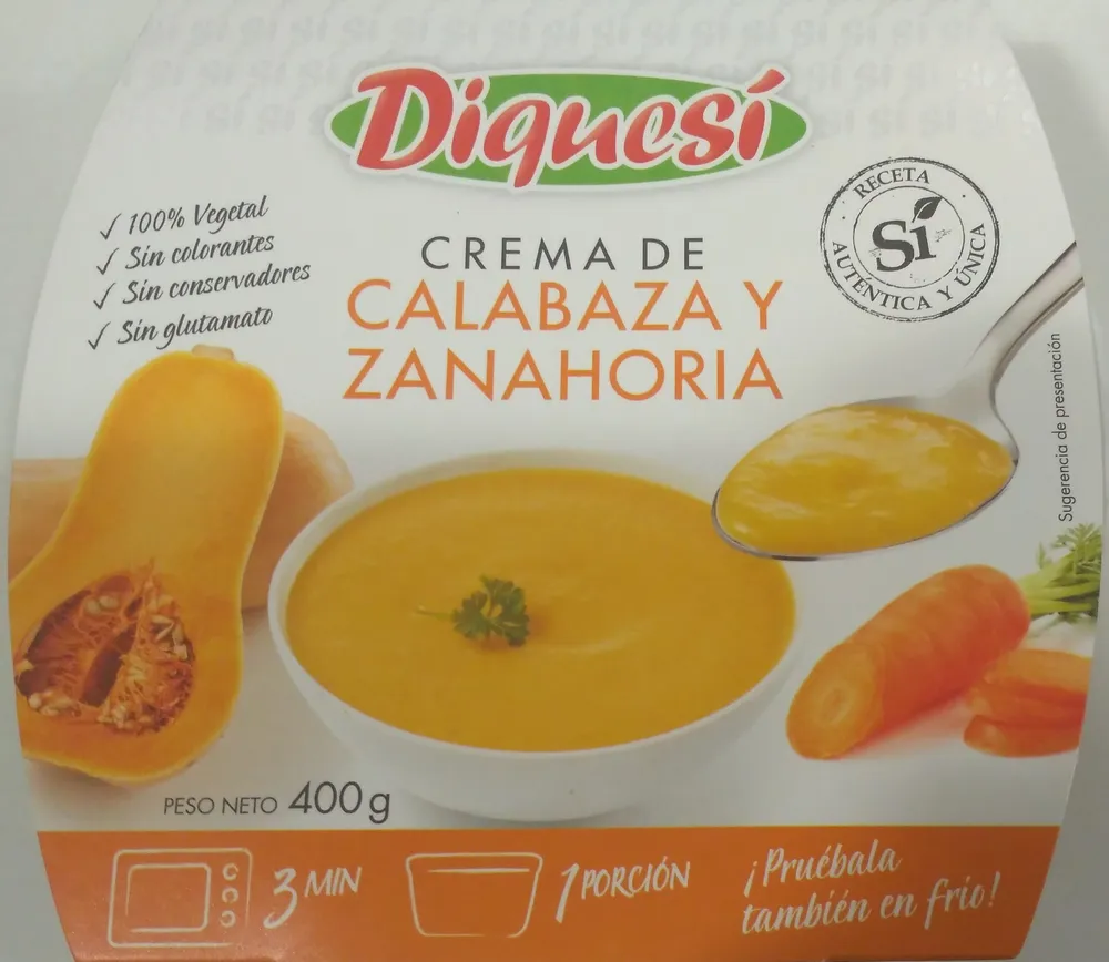 Crema de calabaza y zanahoria
