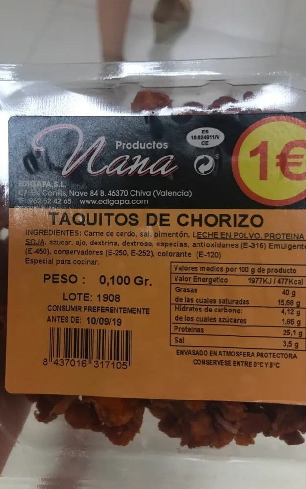 Taquitos de chorizo