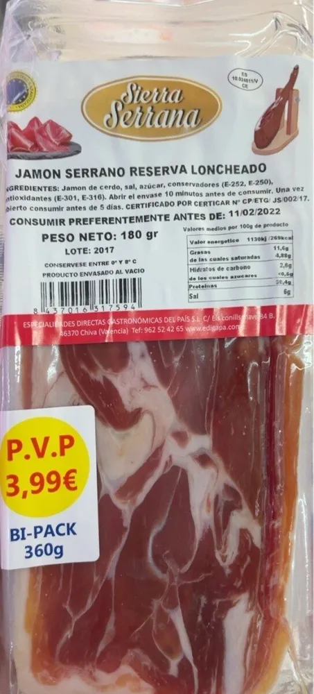 Jamon serrano reserva