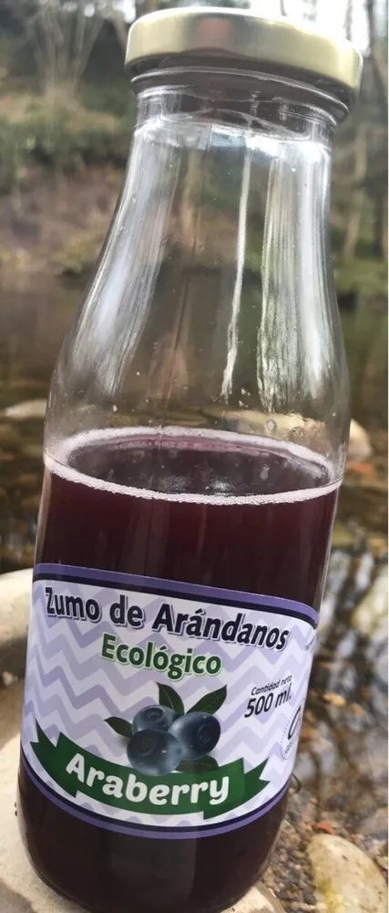 Zumo de arándanos ecológico