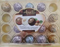 Assortiment aux 3 chocolats noisettes et noix de coco