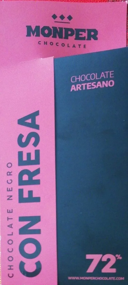 Chocolate negro 72% cacao con fresa