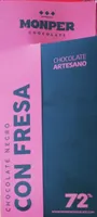 Chocolate negro 72% cacao con fresa