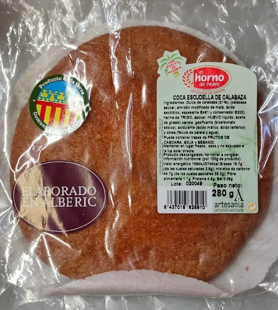 Coca escudella de calabaza