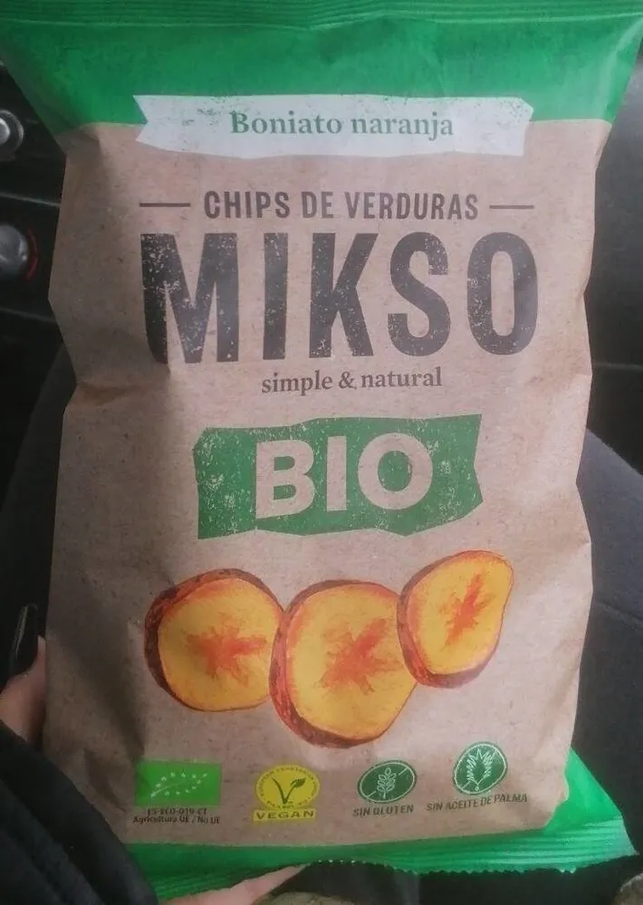 Chips de verduras de boniato naranja