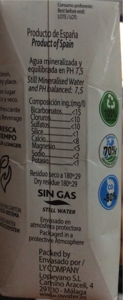 Agua en brick