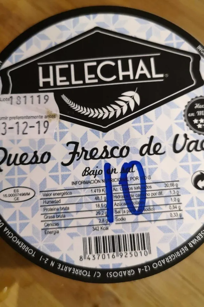 Queso fresco de vaca