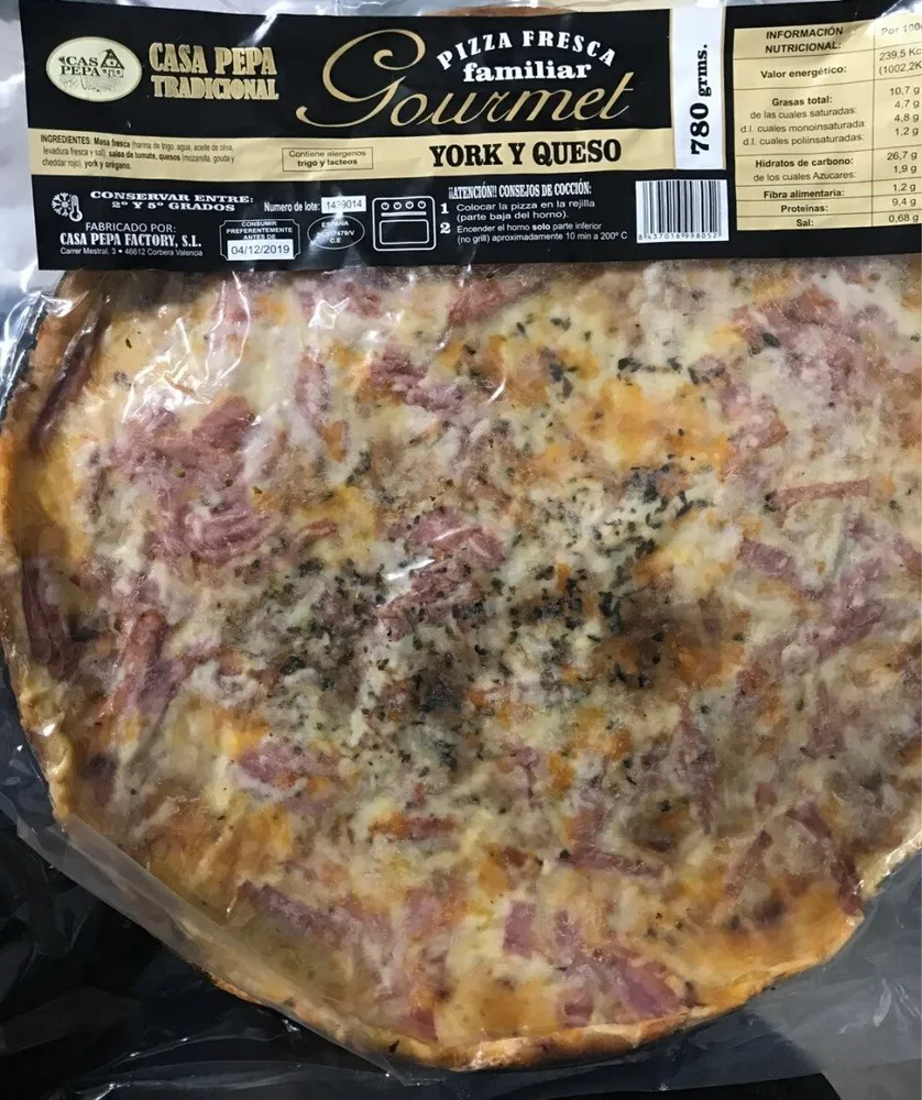 Pizza Fresca familiar York y Queso