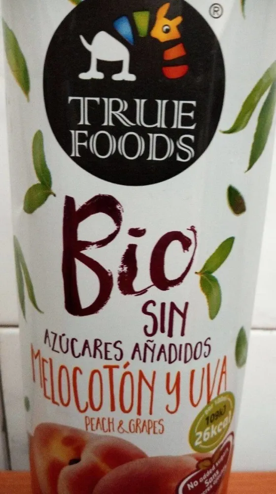 True Foods Bio melocotón y uva