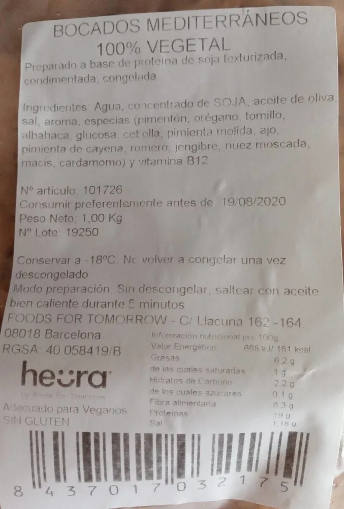 Bocados Mediterráneos 100% Vegetal