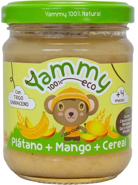 Tarrito ecológico sin gluten de mango, arándanos