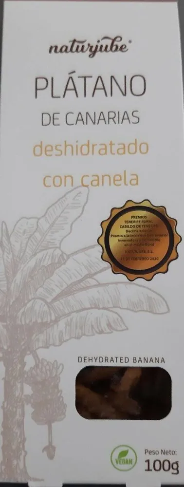 Platano deshidratado con canela