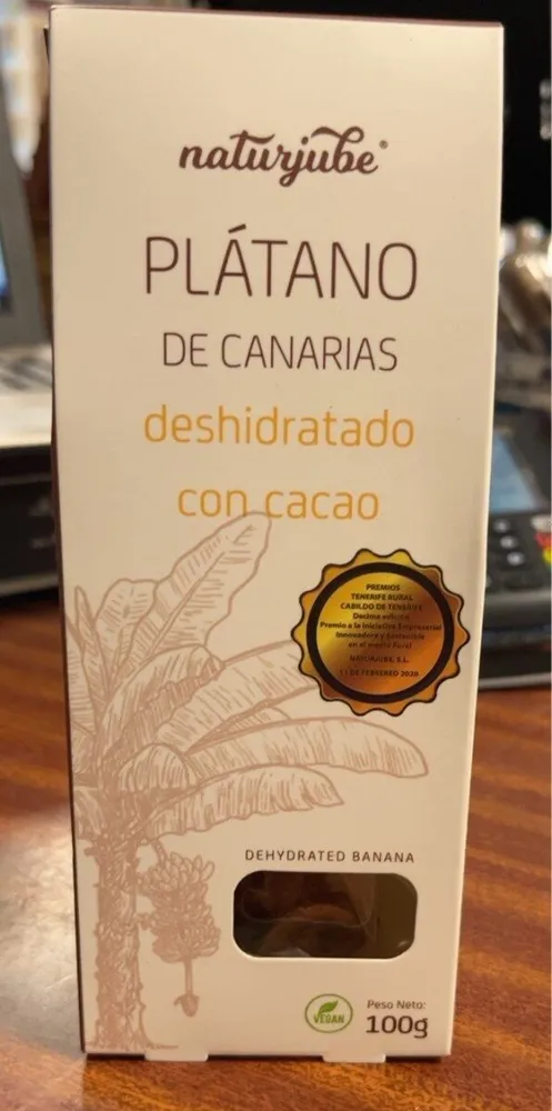Plátano de Canarias deshidratado con cacao