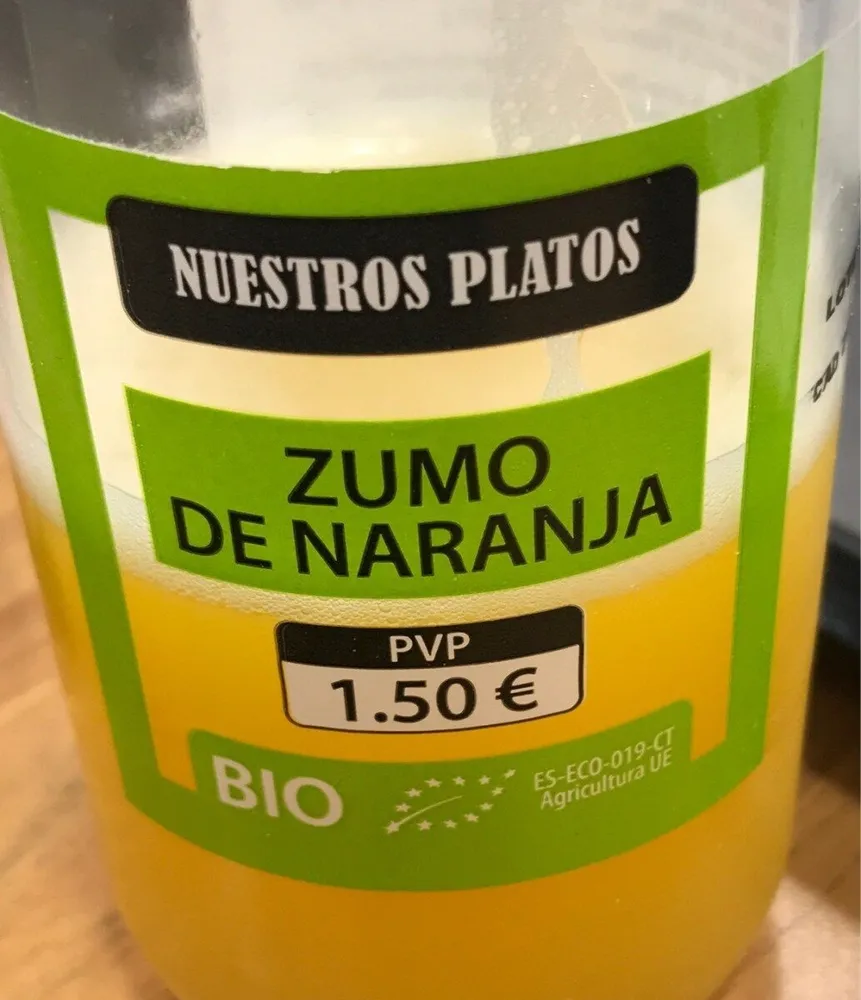 Zumo de naranja bio