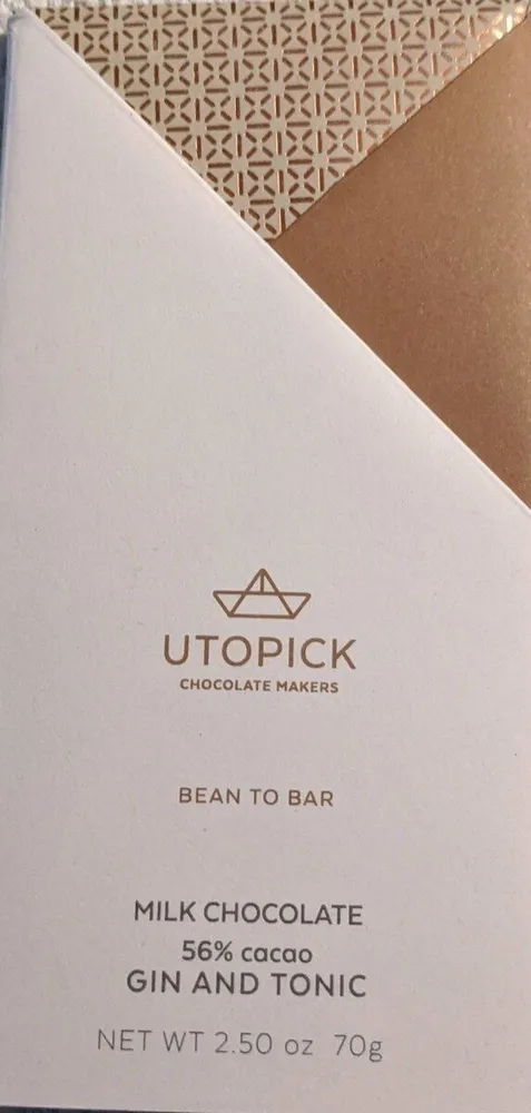 gin and tonic milk chocolate 56% cacao