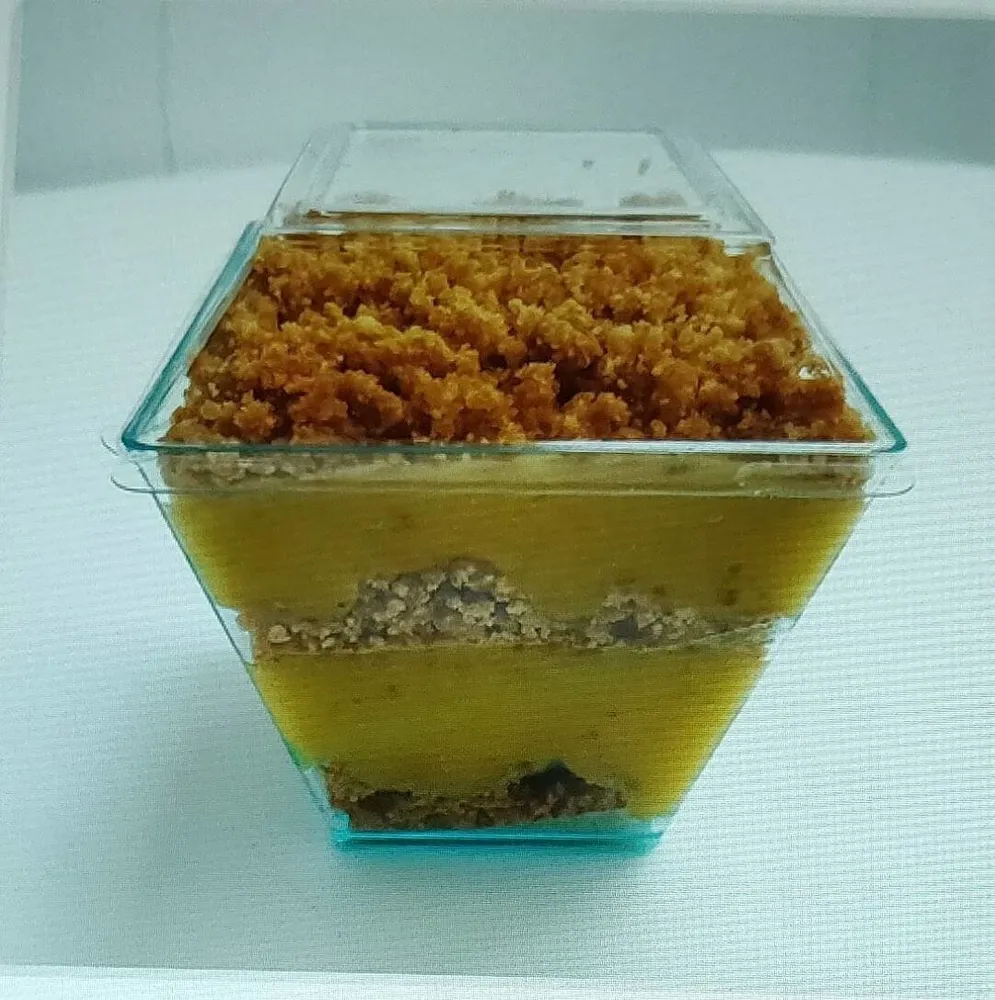 Crema crujiente de plátano y mango