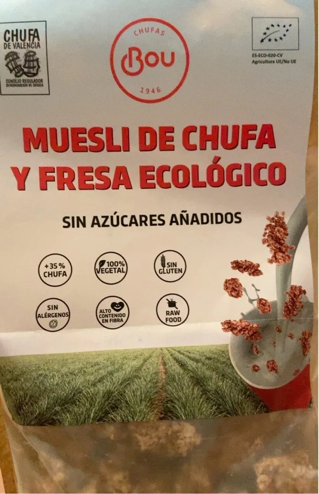 Muesli de chufa y fresa ecologico