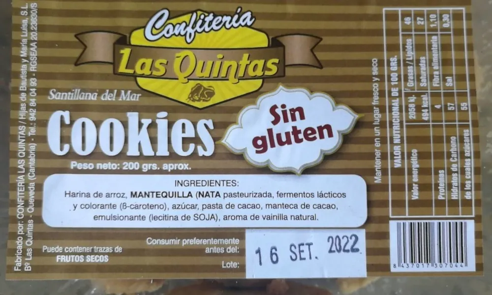 Cookies sin gluten