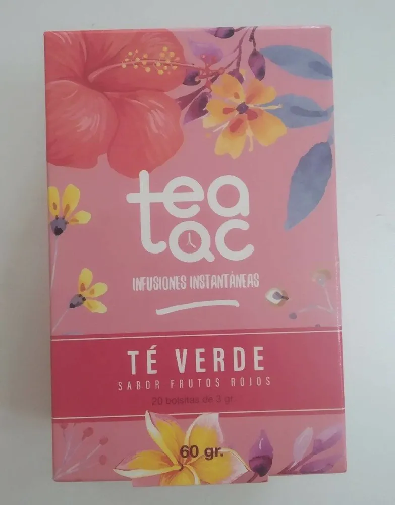 Infusiones Instantáneas. Té verde sabor frutos rojos