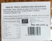 Pan de trigo sarraceno Biodavida
