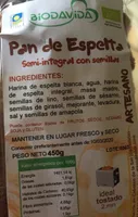 Pan de espelta semi-integral con semillas